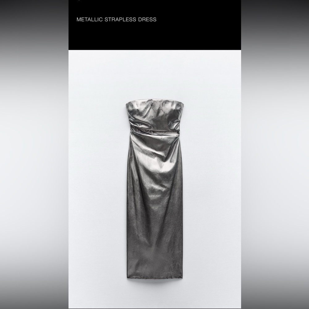 Metallic strapless dress